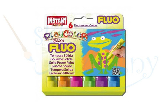Farby w sztyfcie Instant Playcolor Fluo One, 6 kolorów